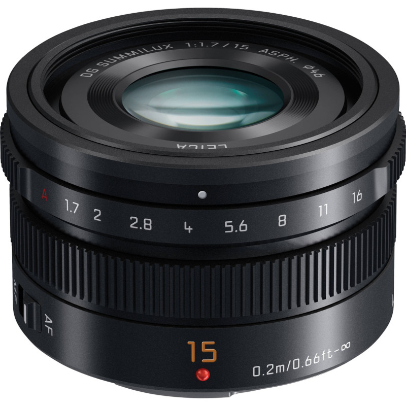 Panasonic Leica DG Summilux 15mm f/1.7 ASPH, melns