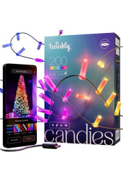 Twinkly Candies LED Christmas tree lights TWKC200RGB-G Candle shape