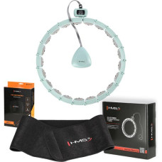 HMS Komplekts HULA HOOP MAGNETIC GREEN HHM14 WITH WEIGHT + COUNTER HMS + WAIST SUPPORT BR163 BLACK