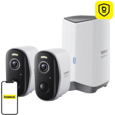 Baseus N1 Plus 2K Outdoor Camera Set (White)