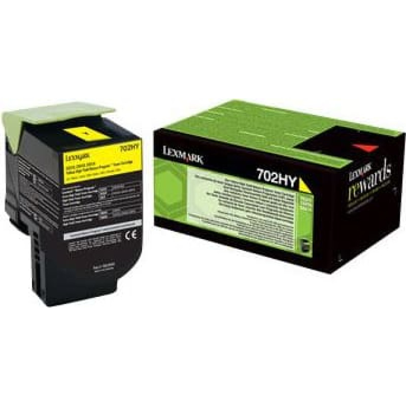 Lexmark Toner Lexmark 702HYE Yellow Oryginał  (70C2HYE)