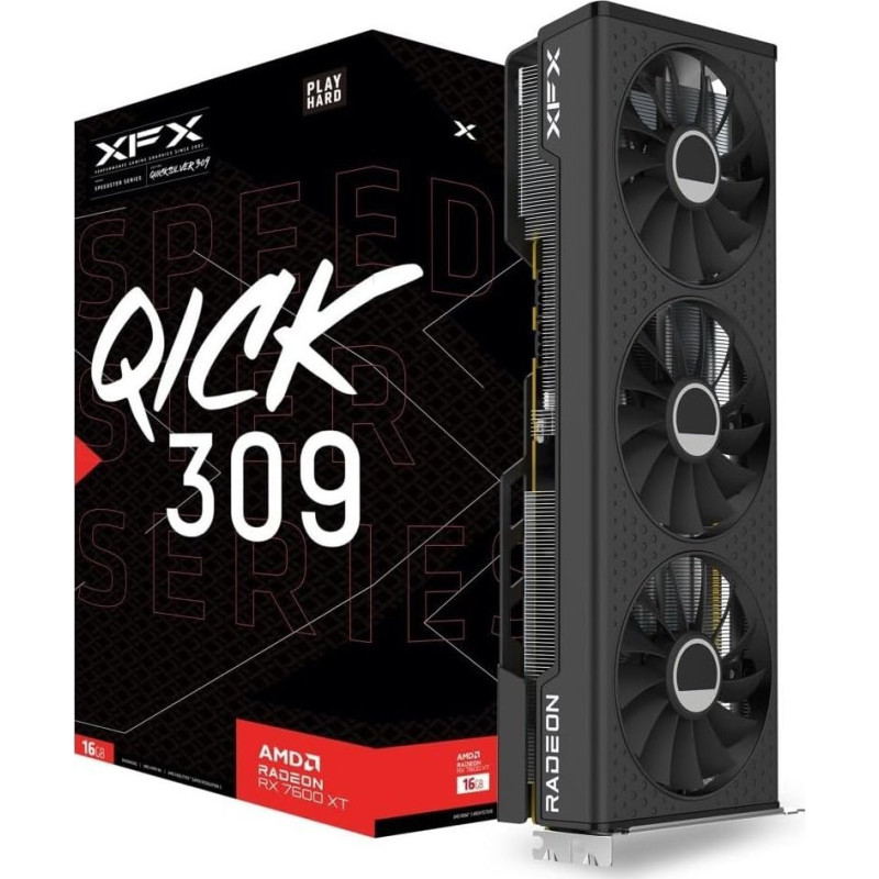 XFX Karta graficzna XFX Speedster QICK 309 Radeon RX 7600 XT 16GB GDDR6 (RX-76TQICKBP)