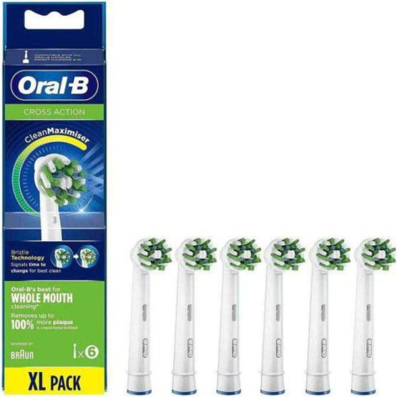 Oral-B Electric Toothbrush Replacement Head CrossAction EB50-6 (6pcs) White