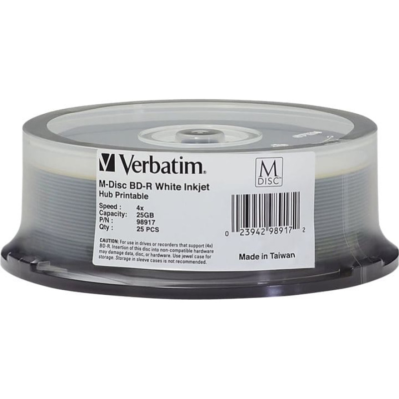 Verbatim M-DISC BD-R 25GB/1-4x Cakebox (25 Disc) - Archivmedium