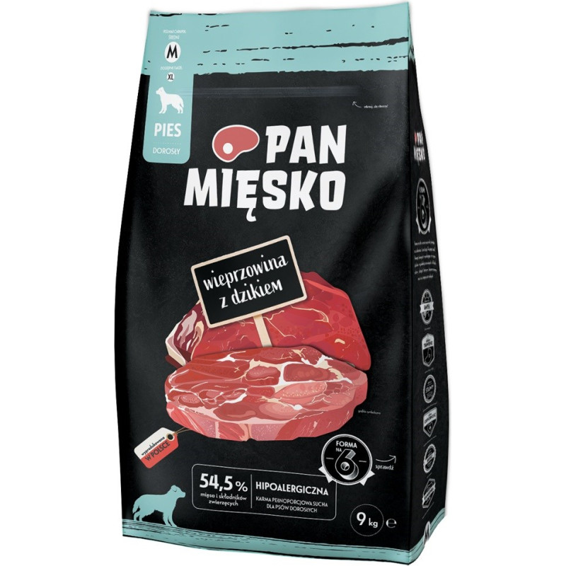 Pan Mięsko PAN MIĘSKO Pork with wild boar M - dry dog food - 9kg