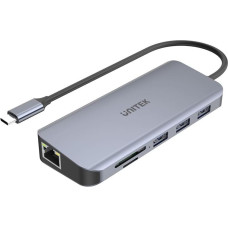 Unitek D1026B notebook dock/port replicator USB 3.2 Gen 1 (3.1 Gen 1) Type-C Grey