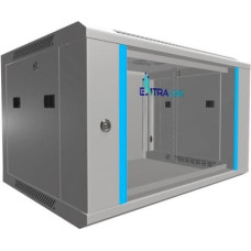 Extralink Wall cabinet rack 6U 600x450 gray glass door