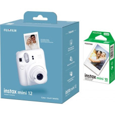 Fujifilm Momentinis fotoaparatas Fujifilm instax mini 12 CLAY WHITE+instax mini glossy (10pl)