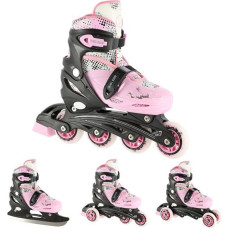 Nils Extreme Skrituļslidas / Slidas NH18331  SET 4in1 PINK, SIZE M (35-38) NILS EXTREME