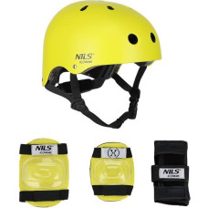 Nils Extreme Komplekts MR290+H230 HELMET WITH PROTECTORS SET YELLOW SIZE M NILS EXTREME