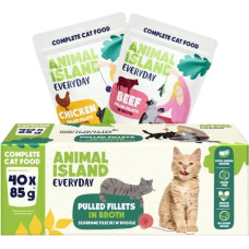 Animal Island Everyday Beef and chicken fillets in broth - wet cat food - 40 x 85g