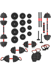 HMS Zestaw ciężarów 6w1 regulowanych sztangielek HMS 20 kg