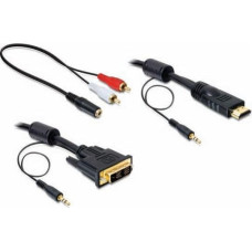 Delock Kabel Delock HDMI - DVI-D + Jack 3.5mm 2m czarny (84455)