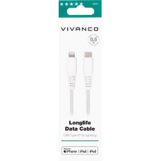 Vivanco cable USB-C - Lightning 0.5m, white (62227)