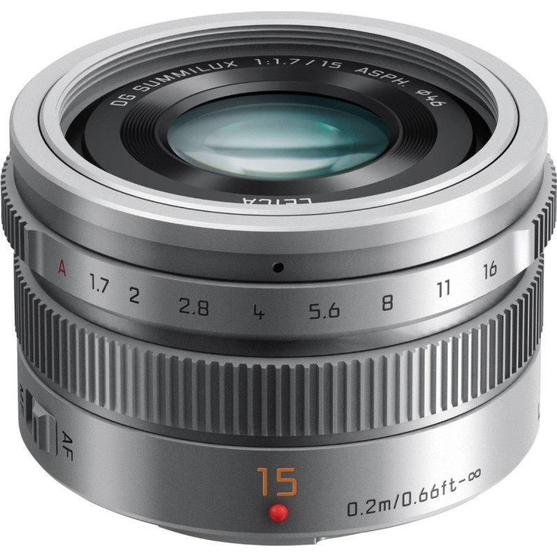 Panasonic Leica DG Summilux 15mm f/1.7 ASPH, sudrabots