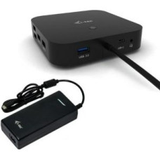 I-Tec USB-C Dual Display Docking Station 2x DP LAN AUDIO Power Delivery 100 W + i-tec Universal Charger 112 W - Stacja dokująca