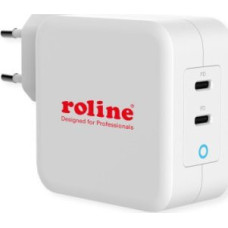 Roline Adapter USB Roline Ładowarka ROLINE USB z wtyczką Euro, 2 porty (2x PD Typ-C), GaN, 100W