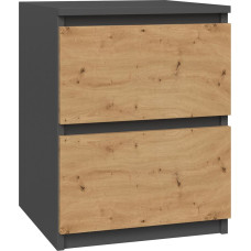 Top E Shop Topeshop W2 ANTRACYT/ARTISAN nightstand/bedside table 2 drawer(s) Anthracite, Oak