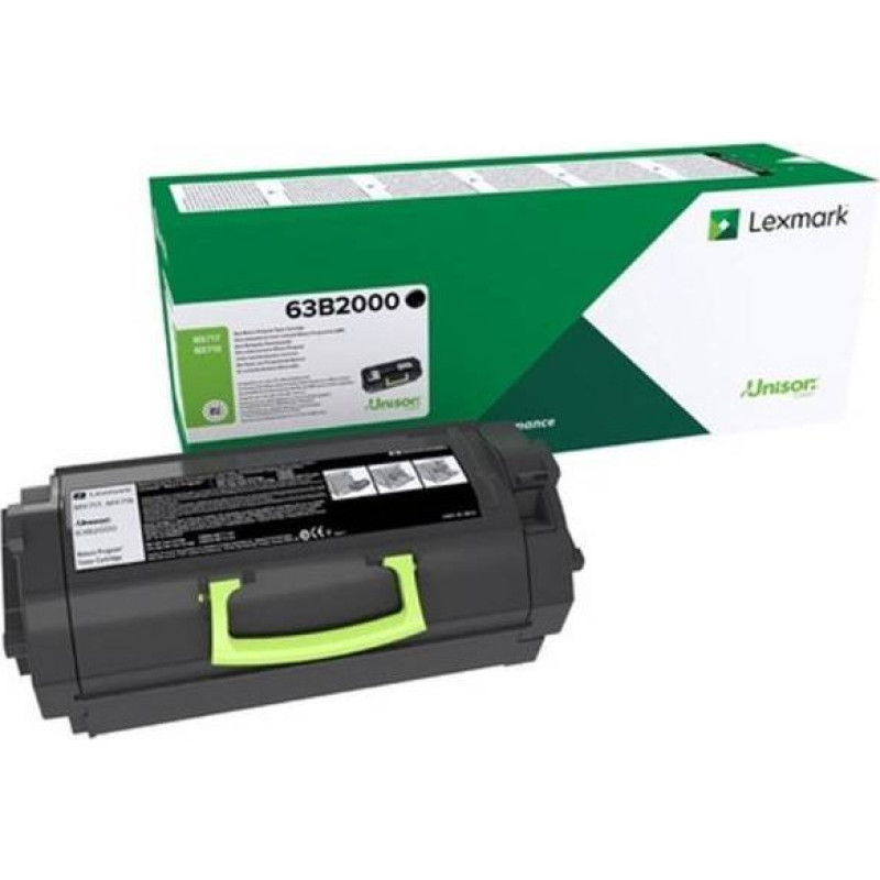 Lexmark Toner Lexmark 63B2000 Black Oryginał  (63B2000)