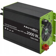 Qoltec UPS Qoltec Przetwornica Qoltec solarna Monolith 3w1 z funkcją ładowania AC | MPPT | UPS | ATS | 1000W | 2000W | 12V na 230V | Czysty Sinus