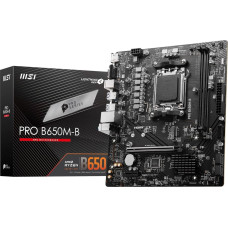 MSI | PRO B650M-B | Processor family AMD | Processor socket AM5 | DDR5 | Supported hard disk drive interfaces M.2, SATA | Number of SATA connectors 4