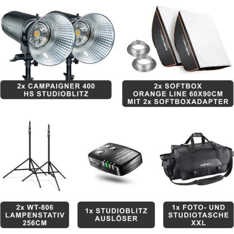 Walimex Lampa studyjna Walimex walimex pro Campaigner 400 HS Set Double