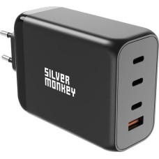 Silver Monkey Ładowarka Silver Monkey Ładowarka GaN Silver Monkey SMA153 200W 3xUSB-C PD USB-A QC 3.0 - czarna