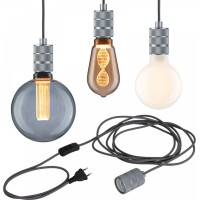 Paulmann Lampa wisząca Paulmann Lampa wisząca z wyłącznikiem Neordic Tilla max.20W E27 szary-aluminium 230V