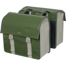 Basil Sakwa miejska podwójna BASIL URBAN LOAD DOUBLE PANNIER BAG 48-53L, Universal Bridge System, 100% wodoodporna, moss green/sand (NEW 2024)