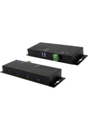 Exsys EXSYS EX-1184HMVS-2 4-portowy metalowy USB 3.2 Gen1 z przykręcanym kablem Ochrona przeciwprzepięciowa