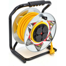 Awtools przedłużacz bęben metalowy żółty Heavy Duty 30m 3x2,5 mm 16A, 3680W, IP44 (AW70263)