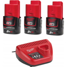 Milwaukee Set M12 NRG-303 (charger + 3 pcs., battery M12 B3) Milwaukee