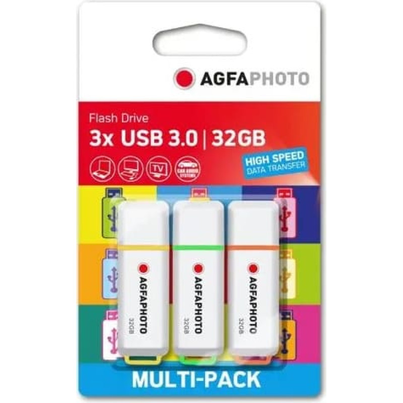 Agfaphoto USB 3.0 Gen 1 32GB Color Mix MP3