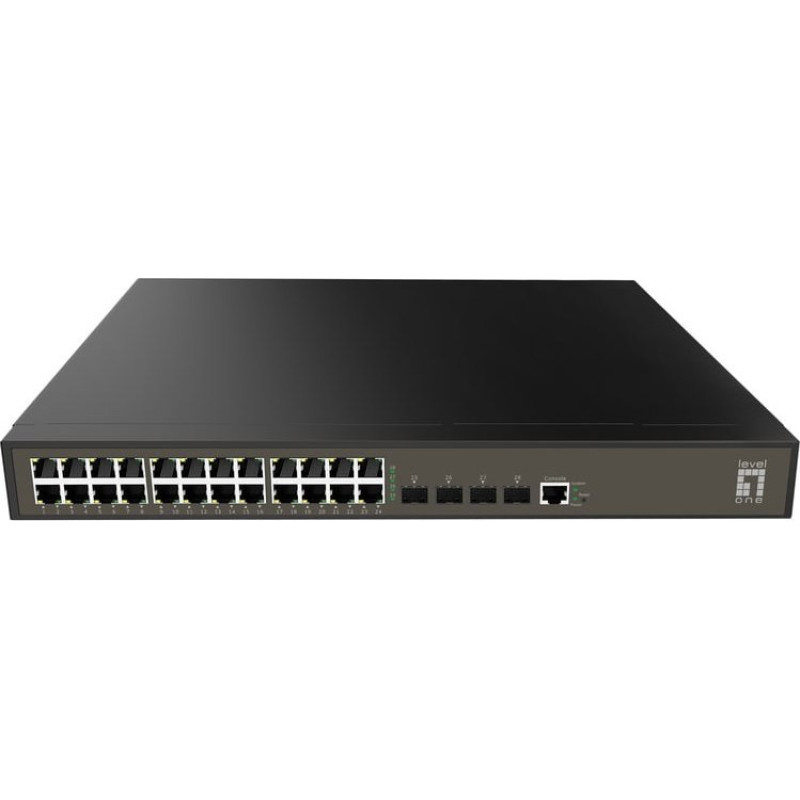 Levelone Switch LevelOne LevelOne GEL-2871 łącza sieciowe Zarządzany L2+ Gigabit Ethernet (10/100/1000) 1U Czarny