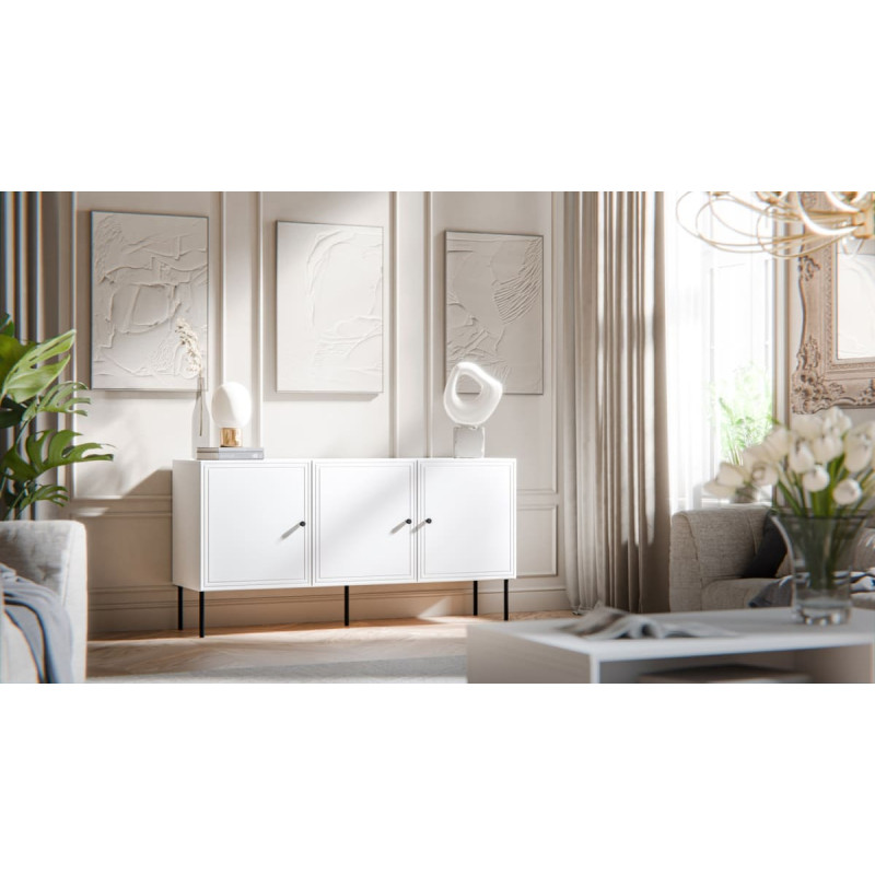 Cama Meble 3D chest of drawers PALAZZO BIS 151x40x75 white matt