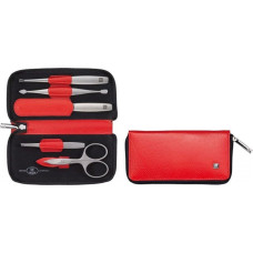 Zwilling Beauty Zestaw podróżny Zwilling Twinox  czerwone, skórzane etui, 5 elementów