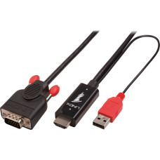 Lindy Kabel Lindy HDMI - D-Sub (VGA) + USB-A 2m czarny (41456)