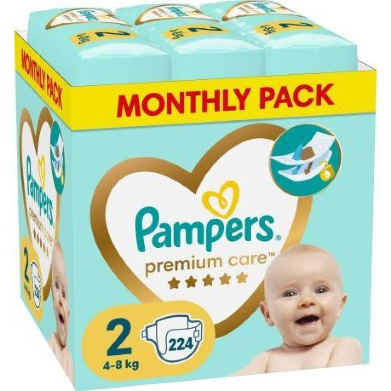 Pampers Pieluszki Pampers Premium Care 2 Mini 2, 4-8 kg, 224