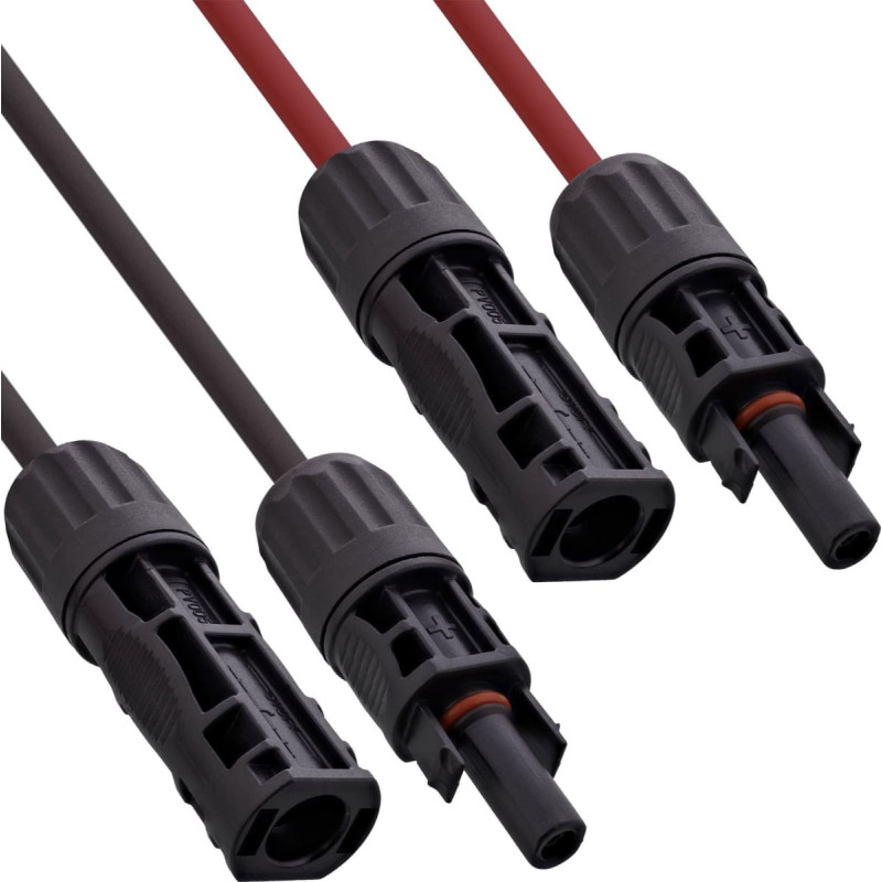 Inline ® Solarkabel Verlängerungs-Set inkl. Solarstecker 6mm² schwarz/rot 12,5m