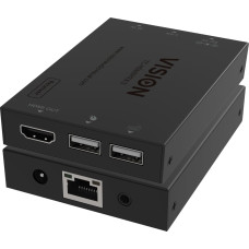 Vision System przekazu sygnału AV Vision VISION HDMI-uber-IP-Empfanger - 30 JAHRE GARANTIE - nur Empfanger - Sender muss separat erworben werden - Sendet HDMI 1:1 oder 1:n - Ubertragt USB 1.1 - Plug-and-Play - IR-Durchleitung - Wenn nur ein Empfanger vorh