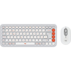 Logitech Klawiatura + mysz Logitech POP Icon Combo biało-pomarańczowe (920-013276)