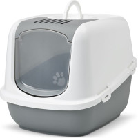 Savic Nestor Jumbo White-Grey – covered cat litter box – 66.5x48.5x46.5 cm – 1 pc.