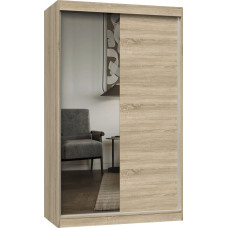 Topeshop Szafa przesuwna IGA 120cm, 1 lustro Dąb Sonoma
