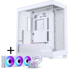 Phanteks NV-Serie NV5 MK2 ATX-Gehäuse, Tempered Glass, DRGB - Matte White + Glacier One 360M25 Gen2 DRGB AiO Wasserkühlung - 360mm