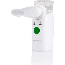 Medisana | High efficiency through innovative micro-membrane nebulisation (mesh technology) with ultrafine droplets. Automatically switches off when the tank is empty. Particularly effective through high respirable proportion. | Ultrasonic Inhalator, Mini