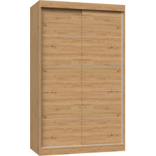 Topeshop SZAFA PRZESUWNA IGA 120 CM DRZWI ZE SZPROSAMI DĄB ARTISAN