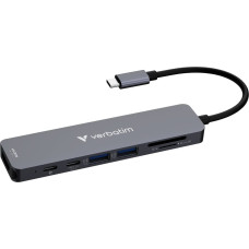 Verbatim Adapter Hub Verbatim HDMI/USB-C           3.2/USB-C/2xUSB-A 3.2/SD/microSD aluminiowy 32158