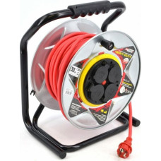 Awtools przedłużacz bęben metalowy czerwony Heavy Duty 25m 3x1,5 mm 16A, 3680W, IP44 (AW70250)