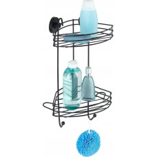 Wenko Półka pod prysznic Vacuum-Loc, dwupoziomowa, metalowa, czarna, WENKO