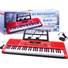 Jokomisiada Organy Keyboard z mikrofonem 61kl czerwone IN0132